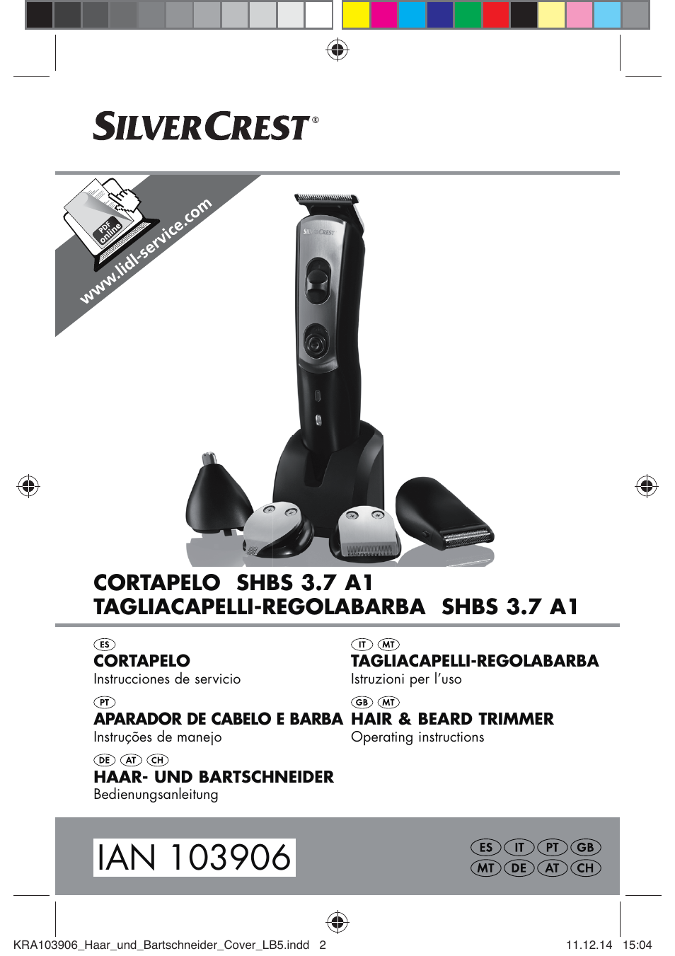 Silvercrest SHBS 3.7 A1 User Manual | 116 pages