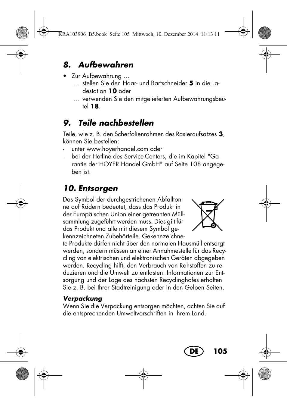 Aufbewahren, Teile nachbestellen, Entsorgen | Silvercrest SHBS 3.7 A1 User Manual | Page 107 / 116