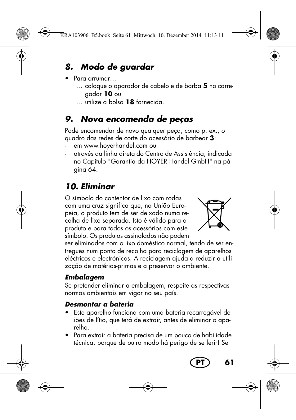 Modo de guardar, Nova encomenda de peças, Eliminar | Silvercrest SHBS 3.7 A1 User Manual | Page 63 / 116