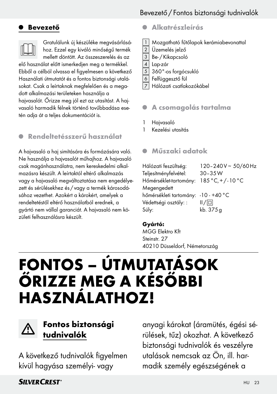 Silvercrest SHG 35 A1 User Manual | Page 23 / 53