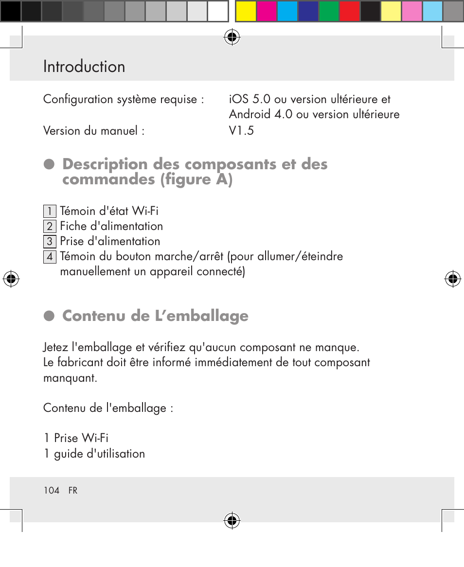 Introduction, Contenu de l’emballage | Silvercrest SWS-A1 User Manual | Page 104 / 190