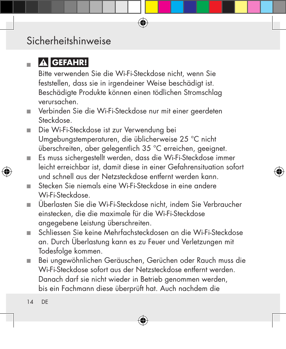 Sicherheitshinweise | Silvercrest SWS-A1 User Manual | Page 14 / 190