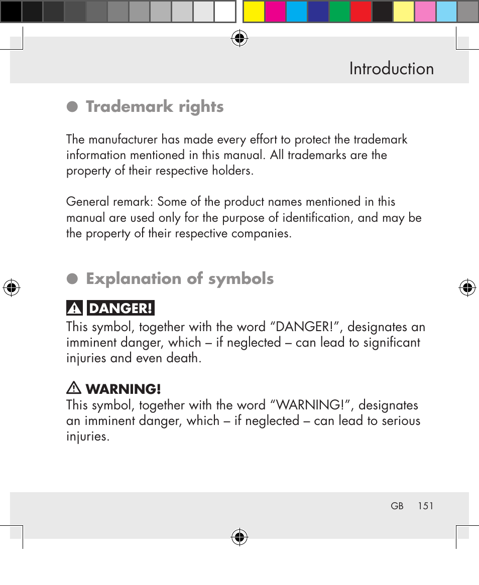 Introduction, Trademark rights, Explanation of symbols | Silvercrest SWS-A1 User Manual | Page 151 / 190