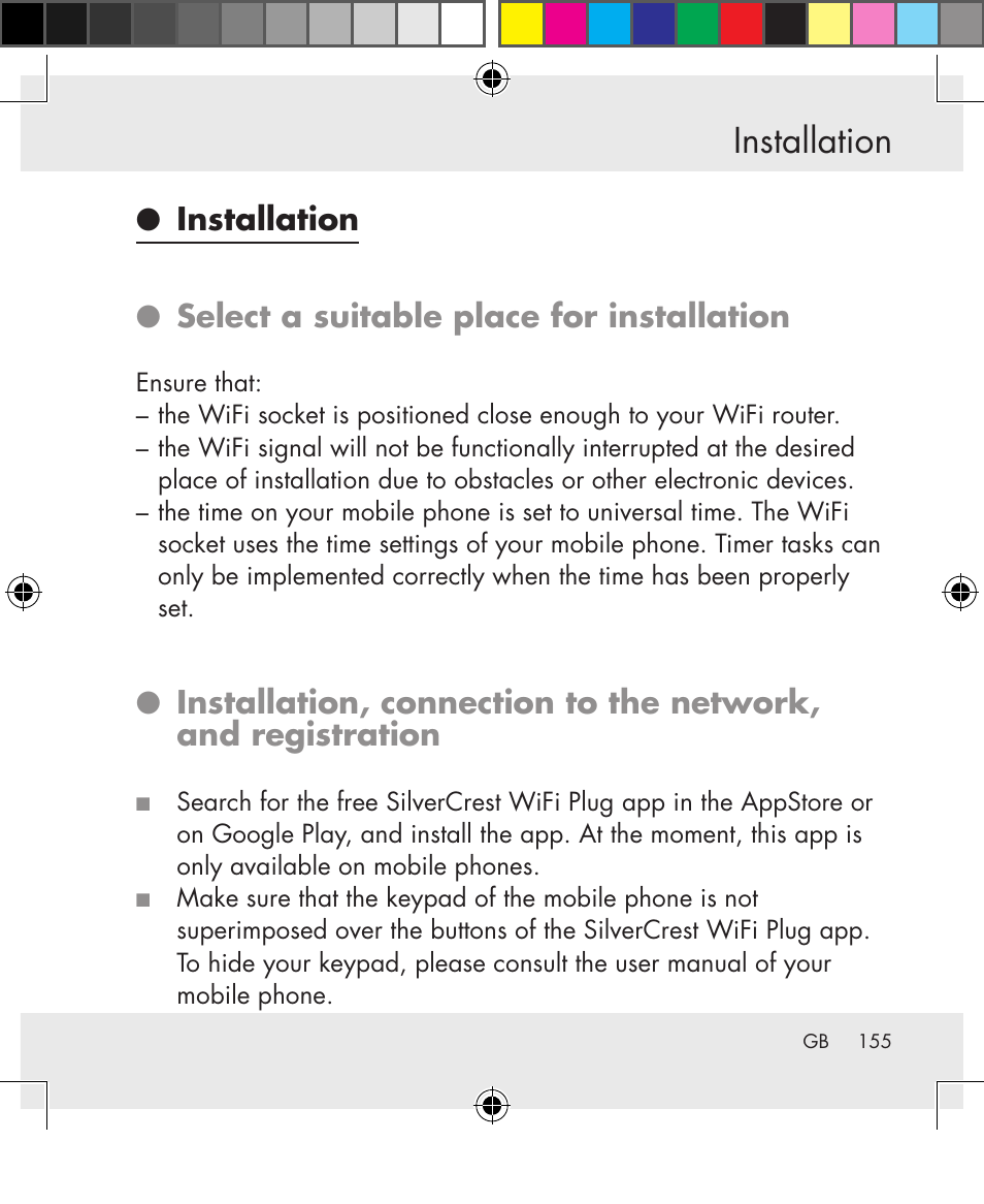 Installation | Silvercrest SWS-A1 User Manual | Page 155 / 190