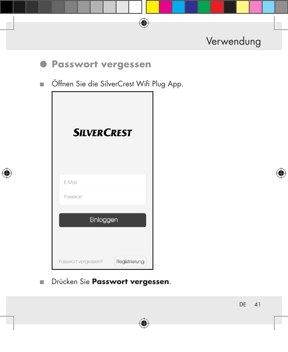 Verwendung, Passwort vergessen | Silvercrest SWS-A1 User Manual | Page 41 / 190