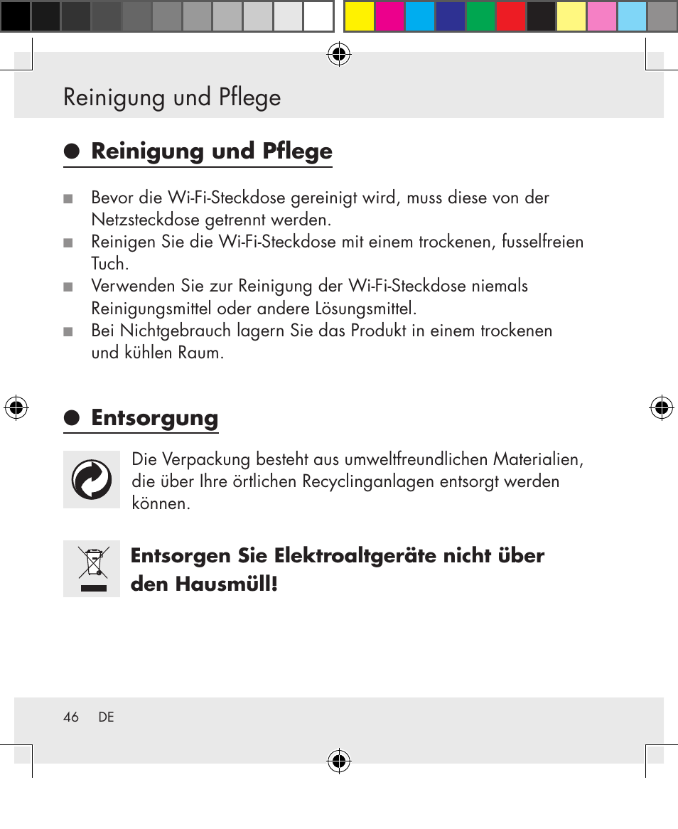 Reinigung und pflege, Entsorgung | Silvercrest SWS-A1 User Manual | Page 46 / 190