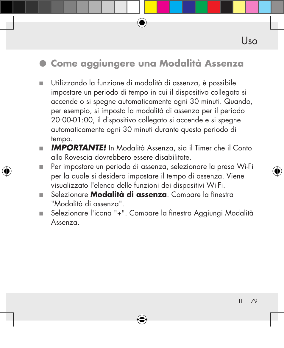 Come aggiungere una modalità assenza | Silvercrest SWS-A1 User Manual | Page 79 / 190