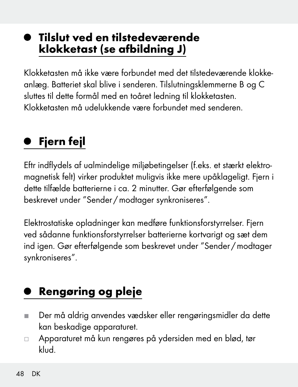 Fjern fejl, Rengøring og pleje | Silvercrest 104412-14-01/104412-14-02 User Manual | Page 48 / 97