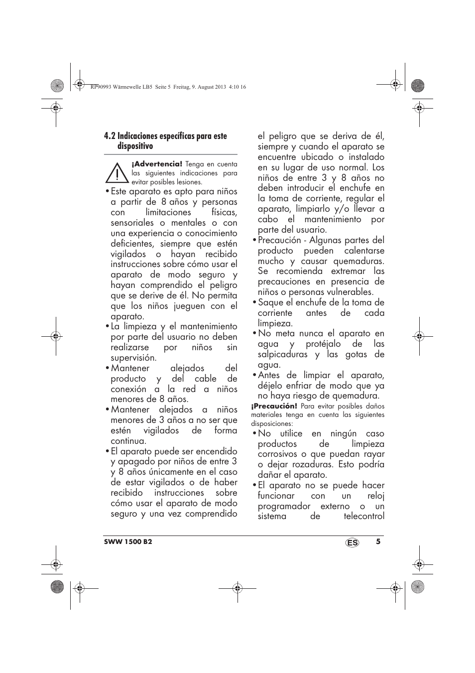 Silvercrest SWW 1500 B2 User Manual | Page 7 / 70