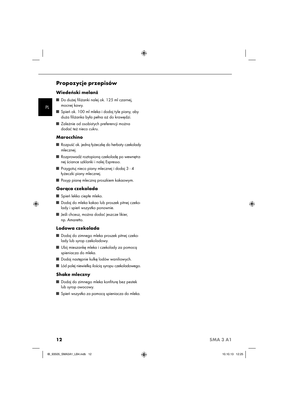 Propozycje przepisów | Silvercrest SMA 3 A1 User Manual | Page 15 / 34