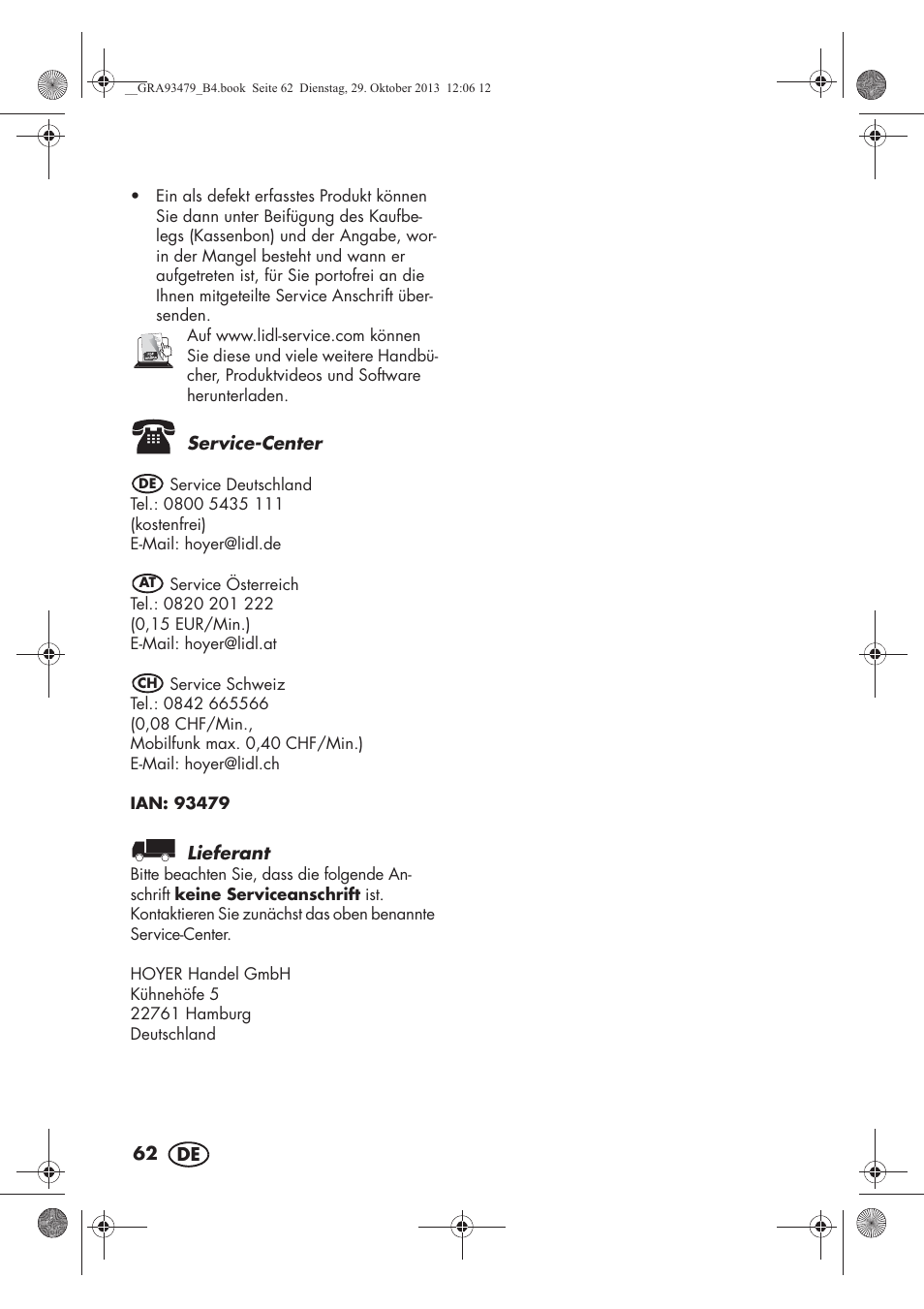 Silvercrest SHTR 2200 B1 User Manual | Page 64 / 66