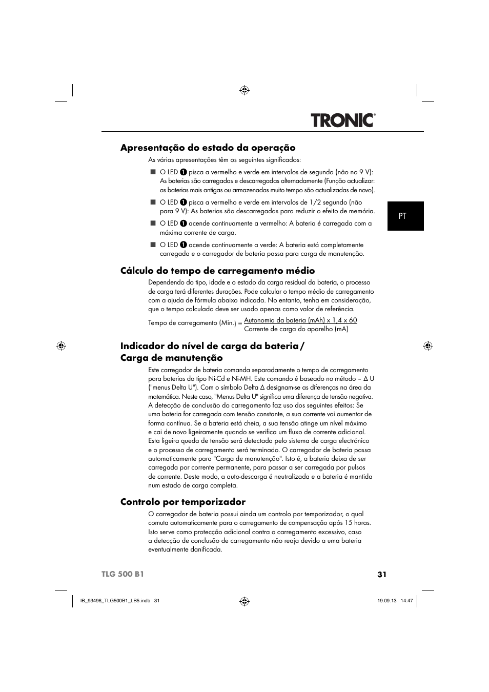 Apresentação do estado da operação, Cálculo do tempo de carregamento médio, Controlo por temporizador | Silvercrest TLG 500 B1 User Manual | Page 34 / 63