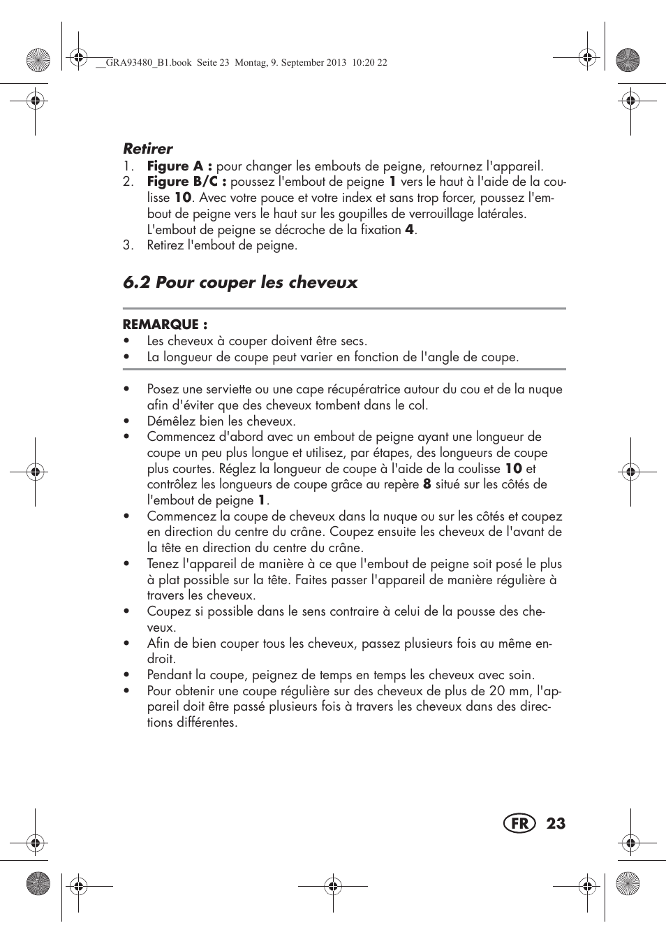 2 pour couper les cheveux | Silvercrest SHBS 500 B1 User Manual | Page 25 / 76