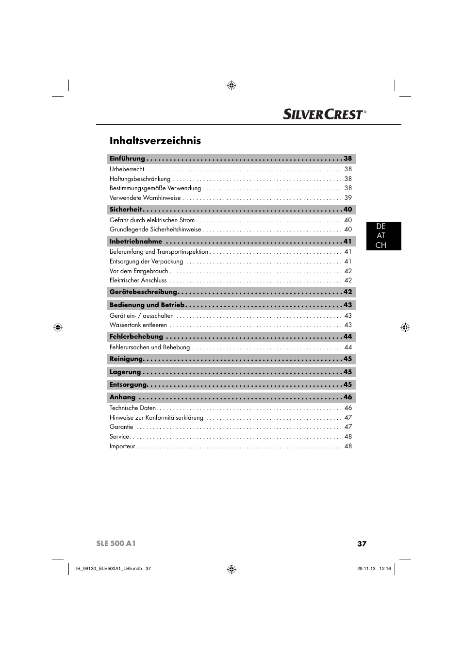 Silvercrest SLE 500 A1 User Manual | Page 40 / 52