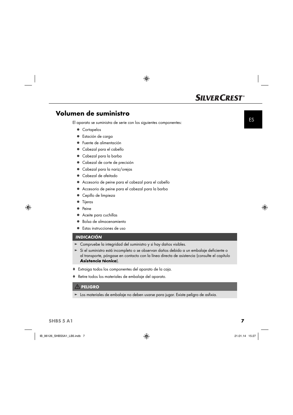 Volumen de suministro | Silvercrest SHBS 5 A1 User Manual | Page 10 / 94