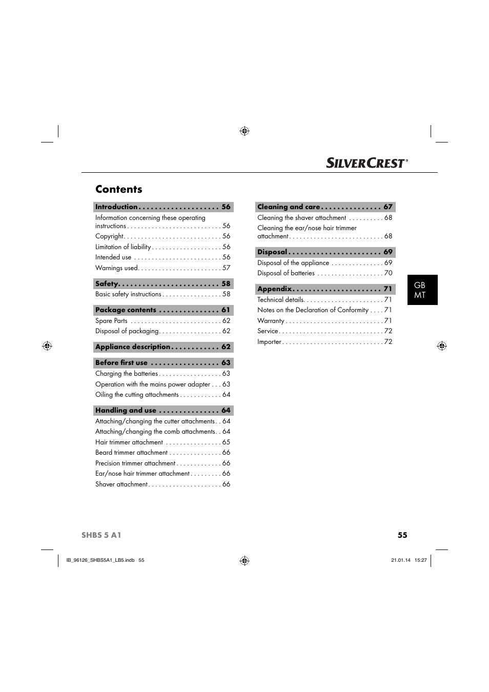 Silvercrest SHBS 5 A1 User Manual | Page 58 / 94