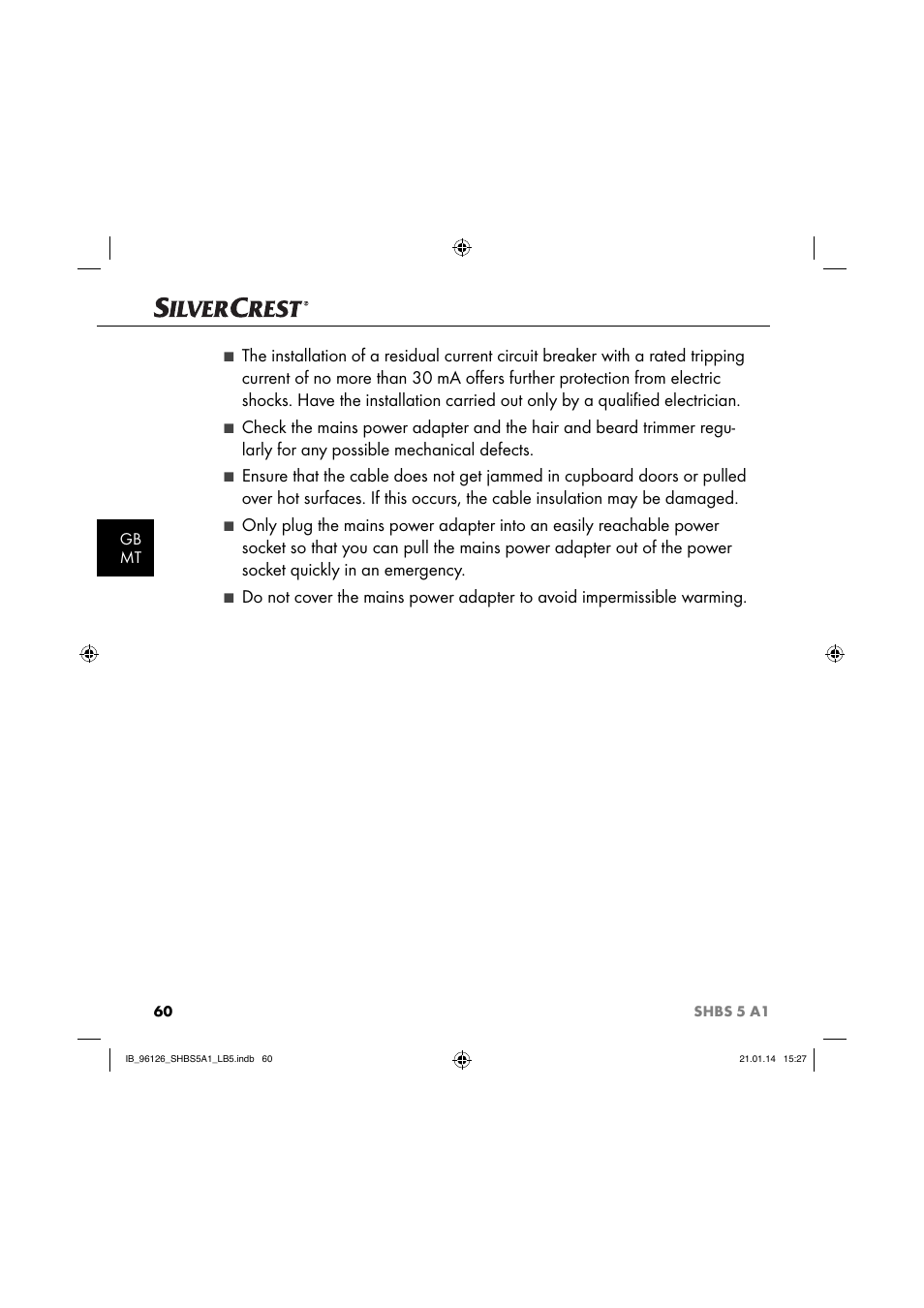 Gb mt | Silvercrest SHBS 5 A1 User Manual | Page 63 / 94