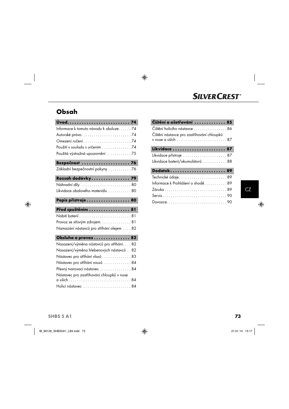Silvercrest SHBS 5 A1 User Manual | Page 76 / 130
