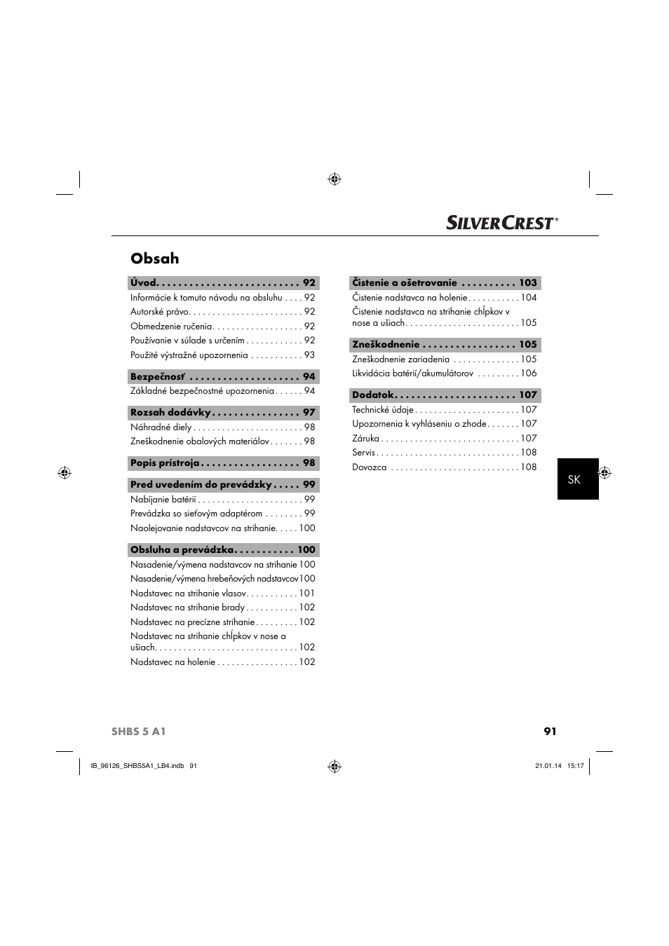 Silvercrest SHBS 5 A1 User Manual | Page 94 / 130