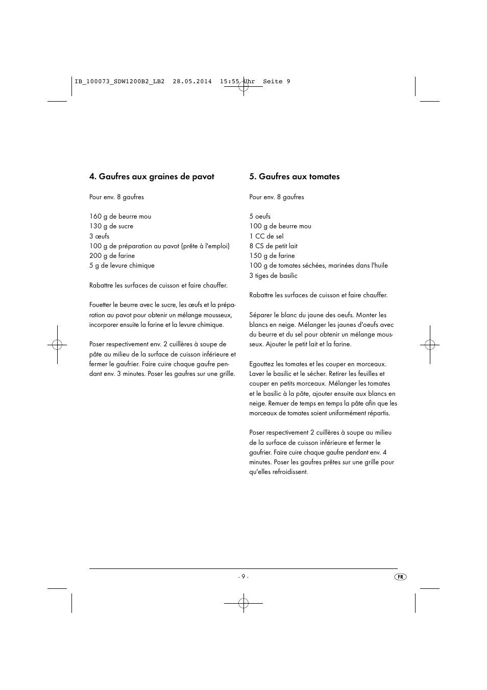 Gaufres aux graines de pavot, Gaufres aux tomates | Silvercrest SDW 1200 B2 User Manual | Page 12 / 33