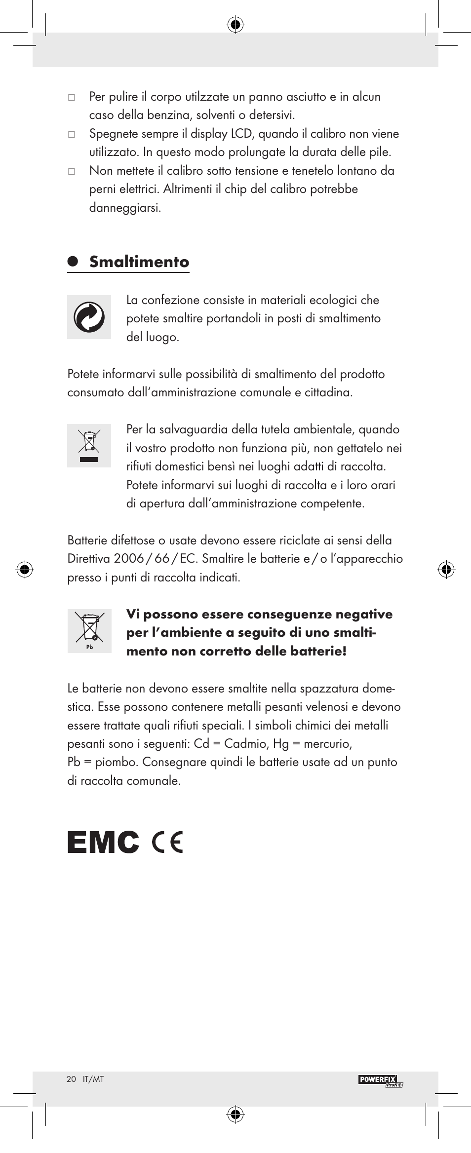 Smaltimento | Powerfix Z22855 User Manual | Page 22 / 46