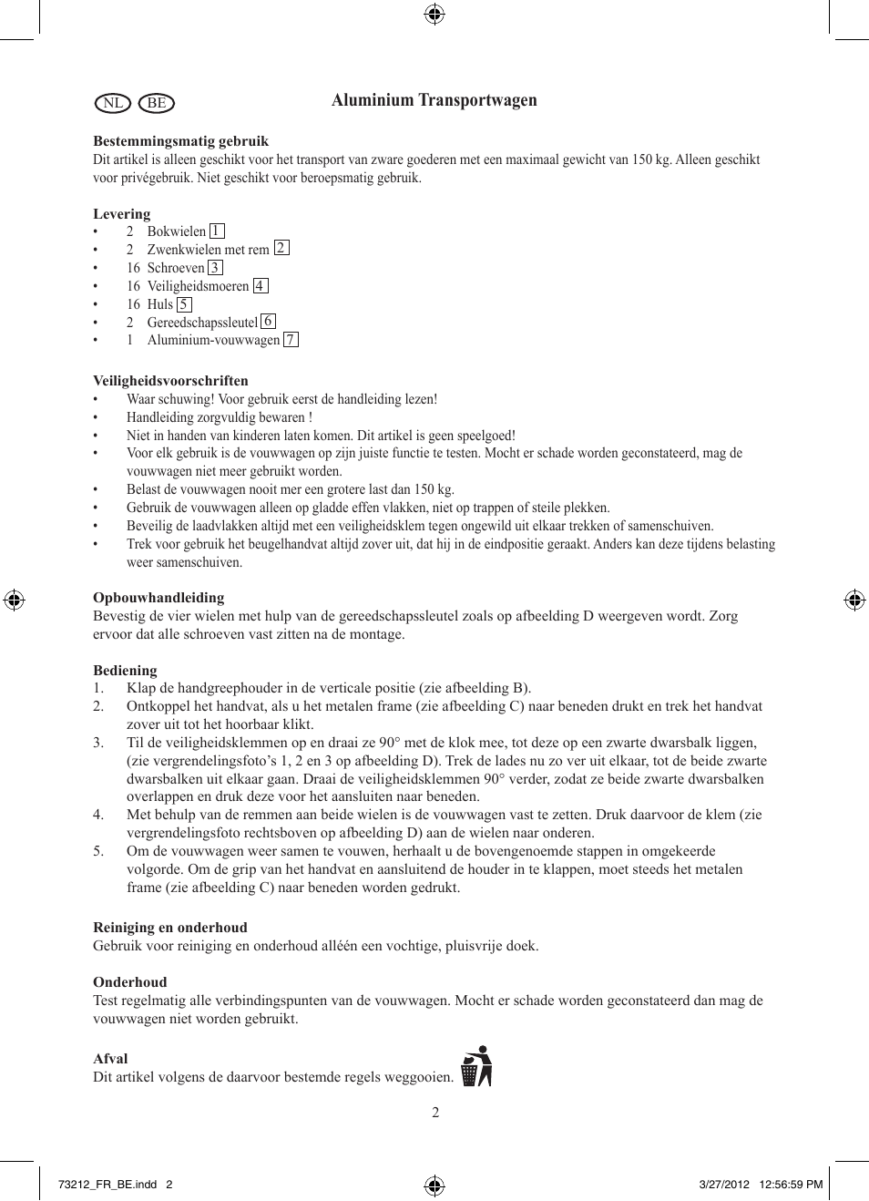 Aluminium transportwagen | Powerfix Z31169 User Manual | Page 4 / 6