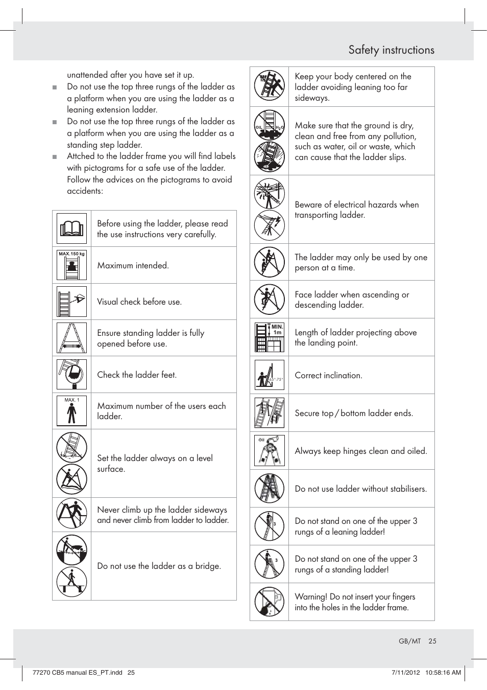 Safety instructions | Powerfix Z30473 User Manual | Page 25 / 37