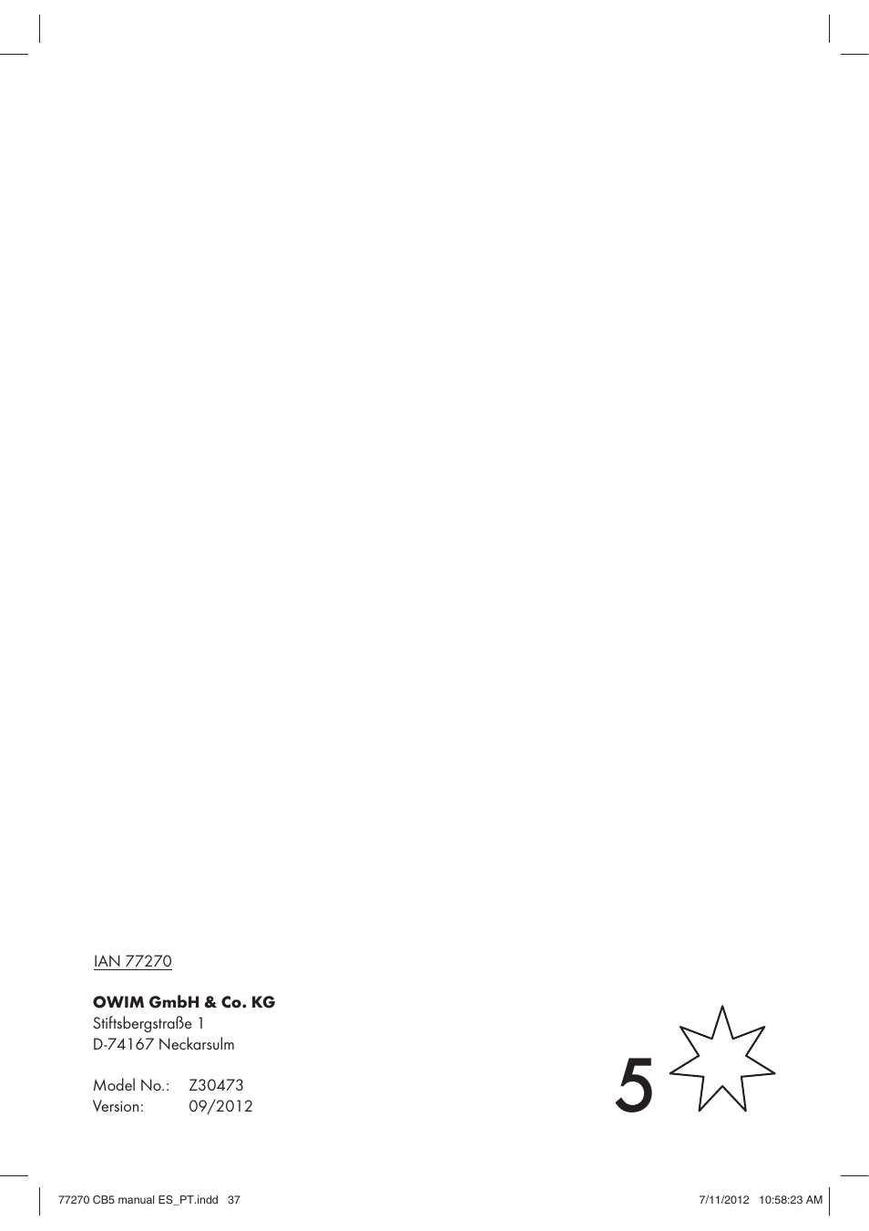 Powerfix Z30473 User Manual | Page 37 / 37