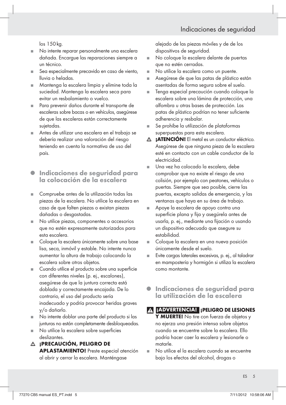 Indicaciones de seguridad | Powerfix Z30473 User Manual | Page 5 / 37