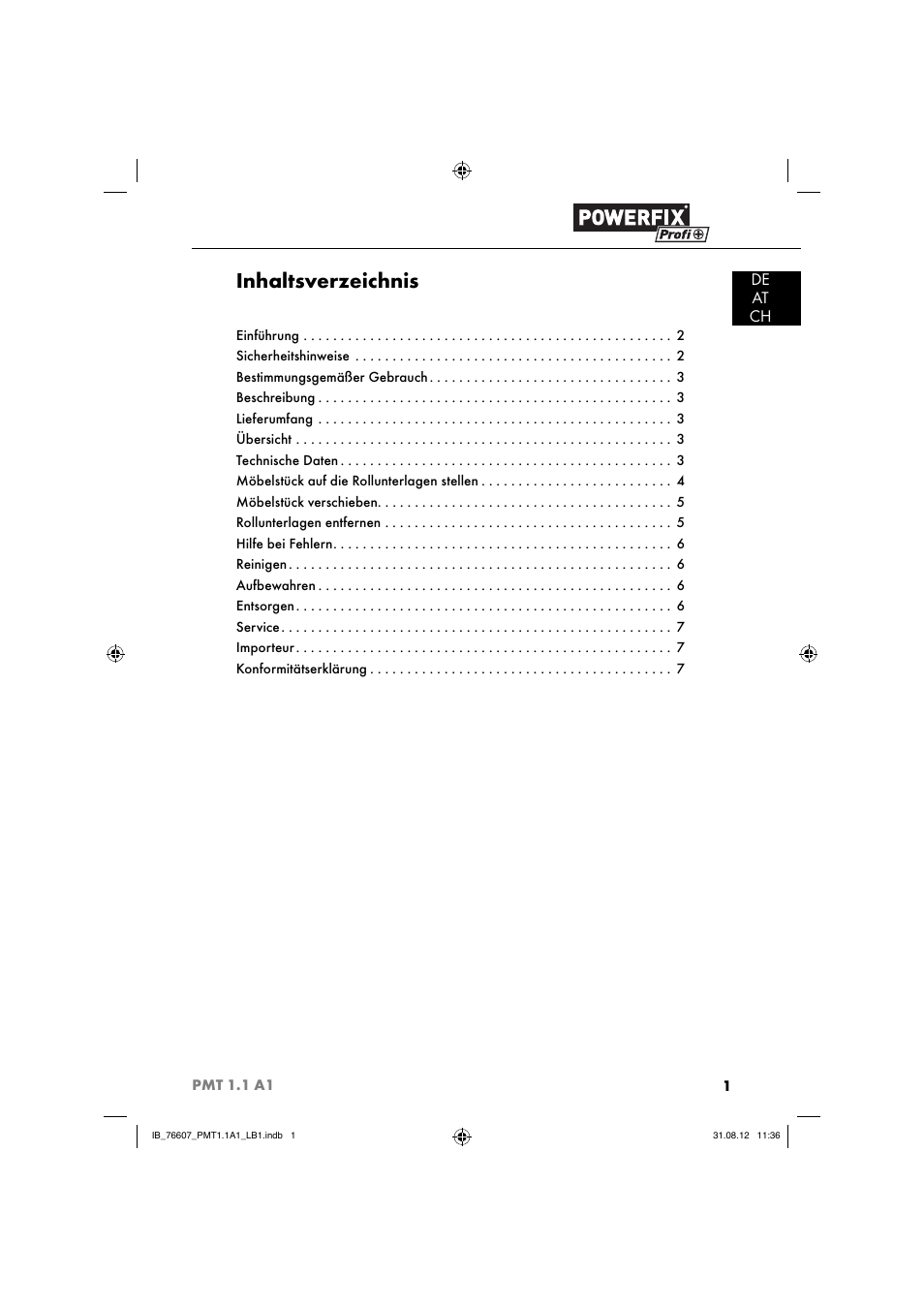 Powerfix PMT 1.1 A1 User Manual | Page 4 / 44