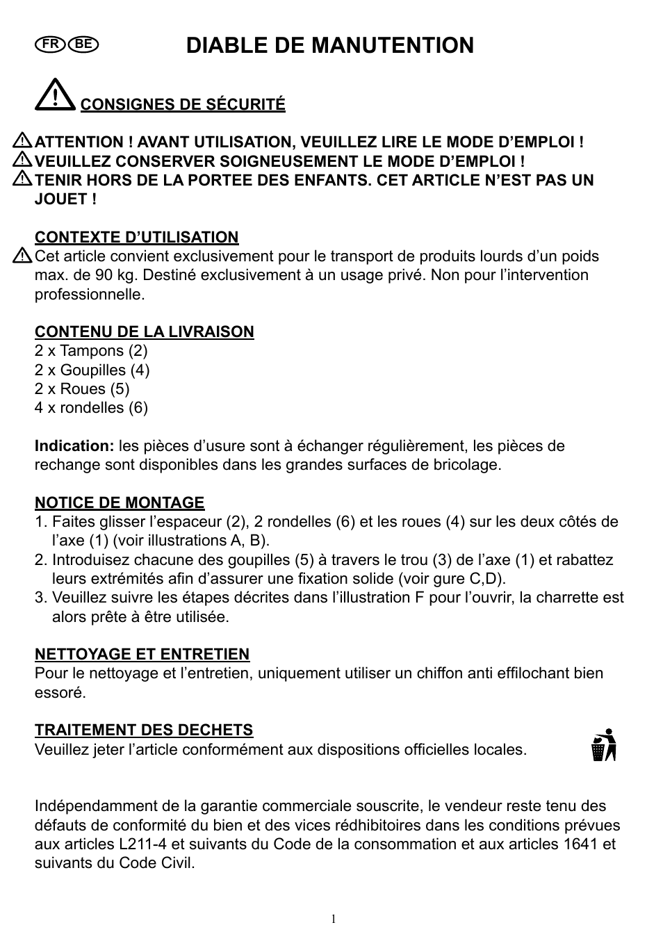 Diable de manutention | Powerfix Z31229 User Manual | Page 2 / 6