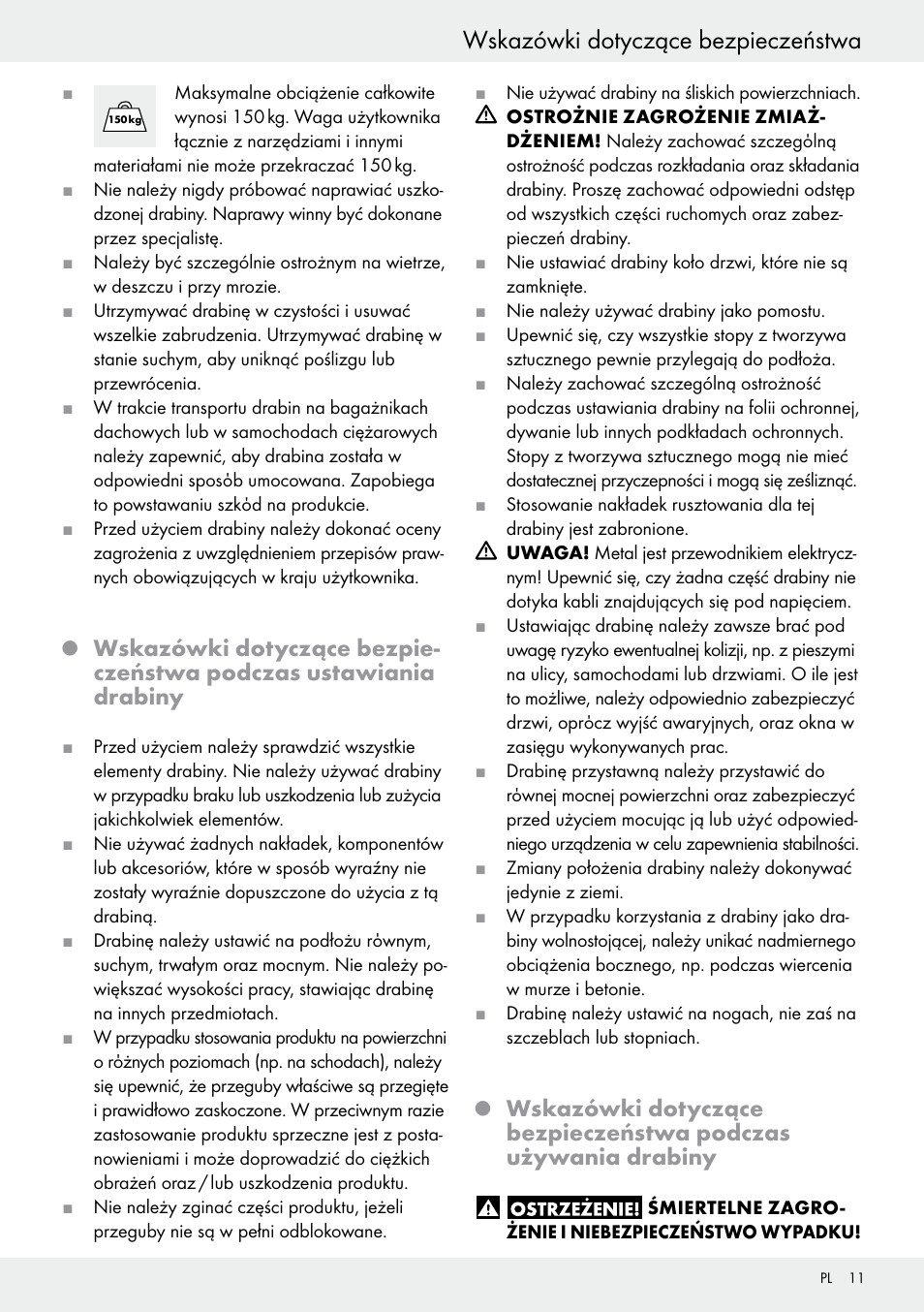 Wskazówki dotyczące bezpieczeństwa | Powerfix Z30473 User Manual | Page 11 / 48