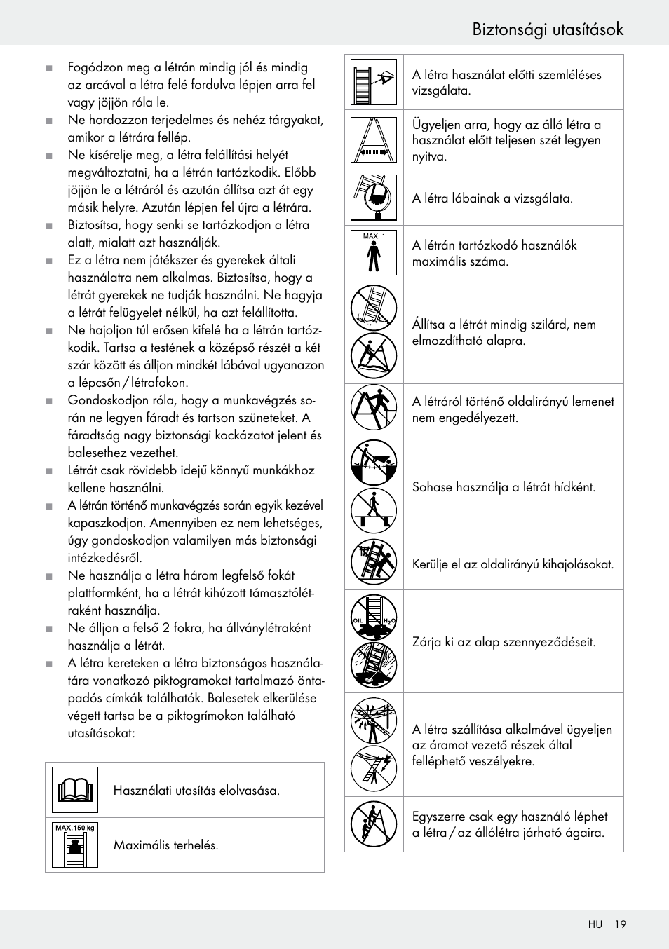 Biztonsági utasítások | Powerfix Z30473 User Manual | Page 19 / 48