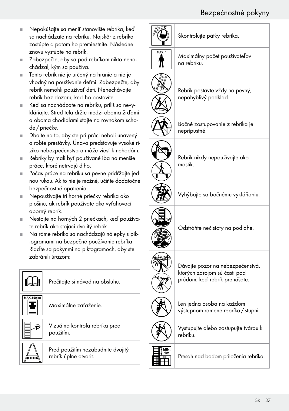 Bezpečnostné pokyny | Powerfix Z30473 User Manual | Page 37 / 48
