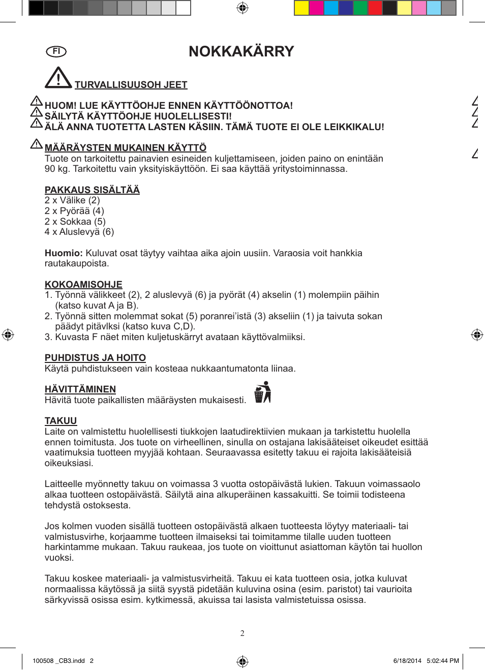 Nokkakärry | Powerfix Z31229 User Manual | Page 3 / 10