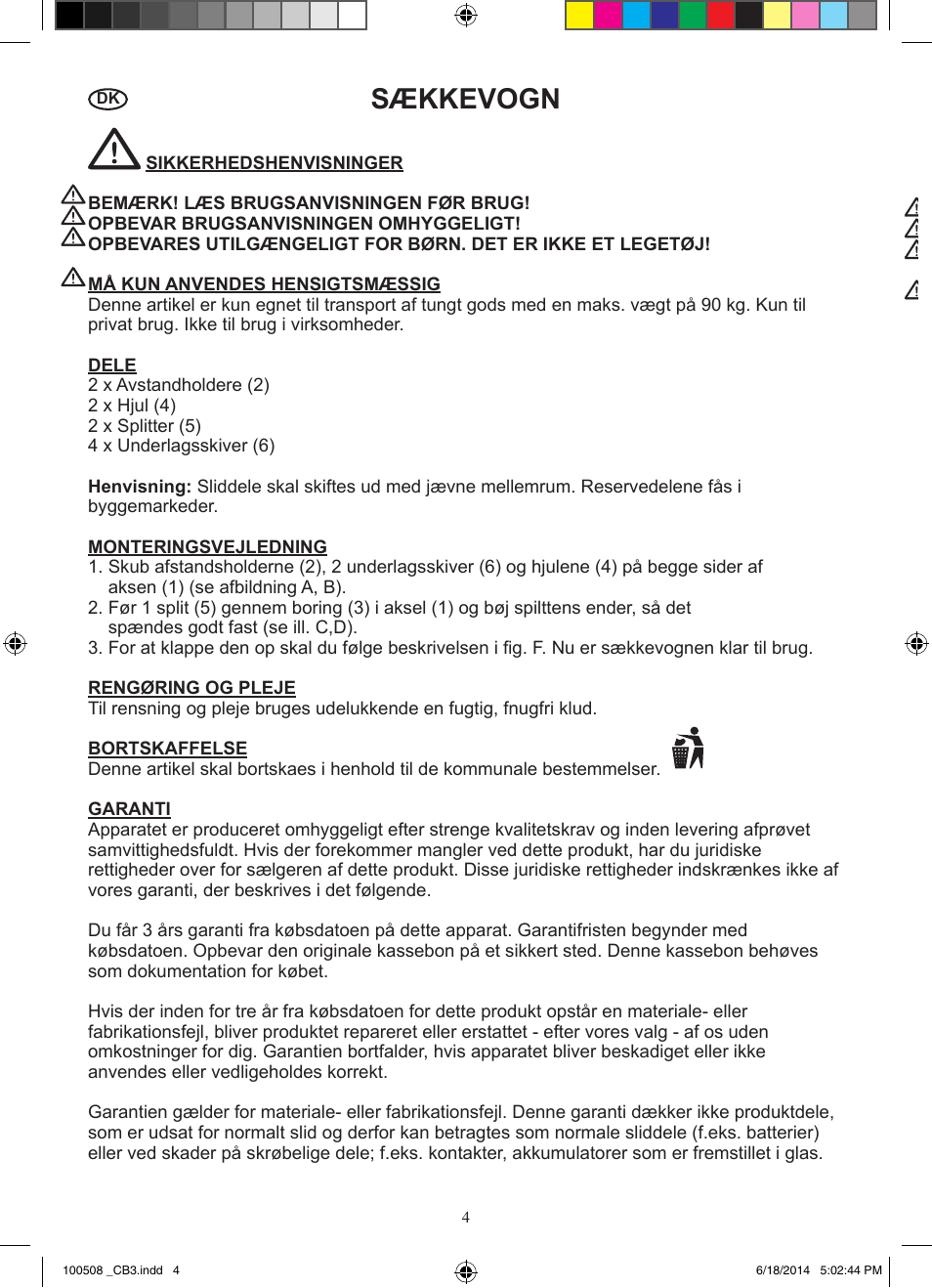 Sækkevogn | Powerfix Z31229 User Manual | Page 5 / 10