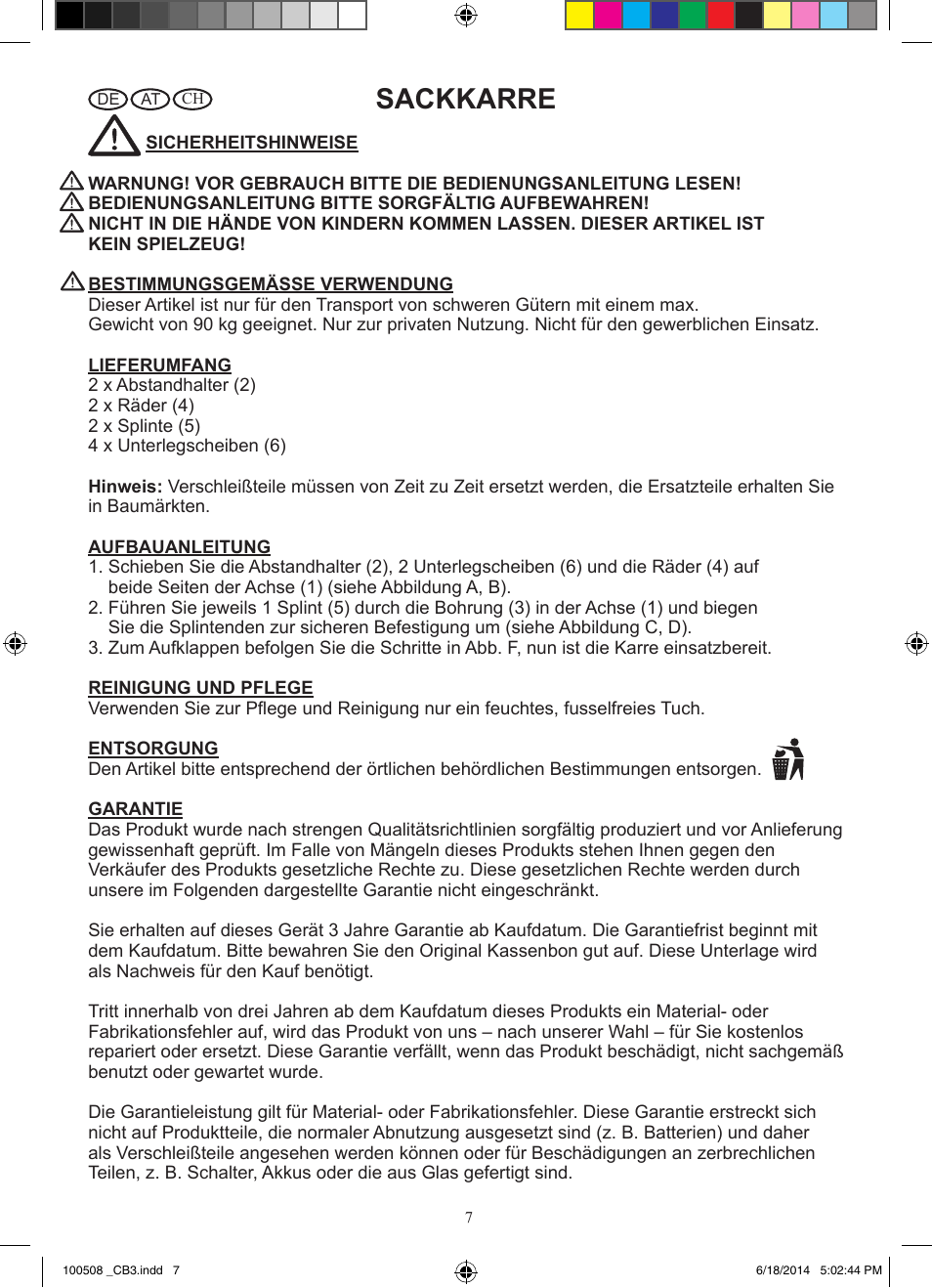 Sackkarre | Powerfix Z31229 User Manual | Page 8 / 10