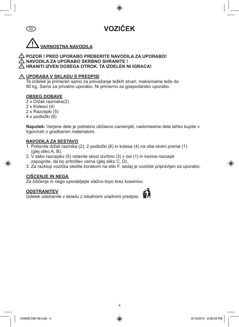 Voziček | Powerfix Z31229 User Manual | Page 5 / 11