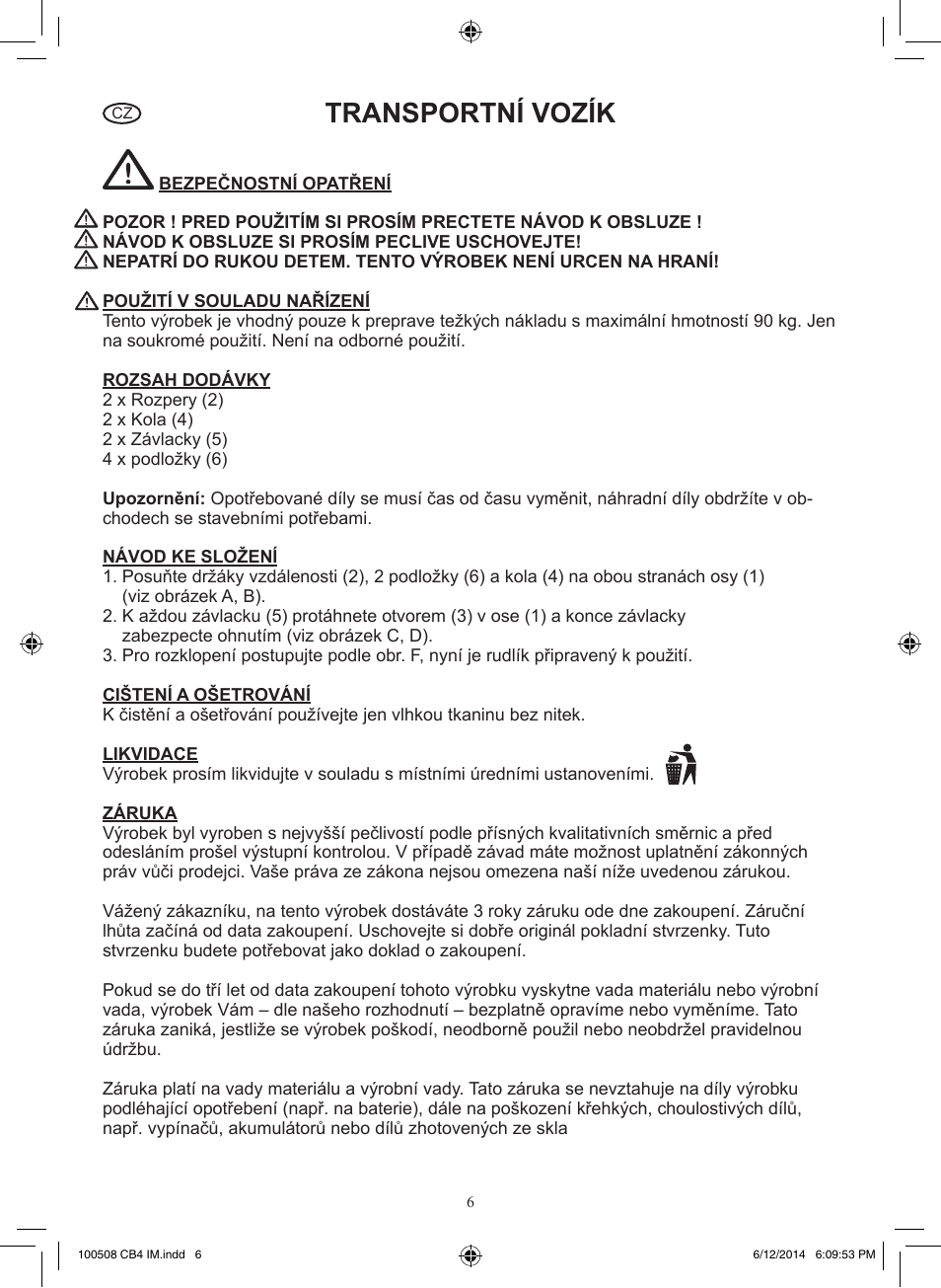 Transportní vozík | Powerfix Z31229 User Manual | Page 7 / 11