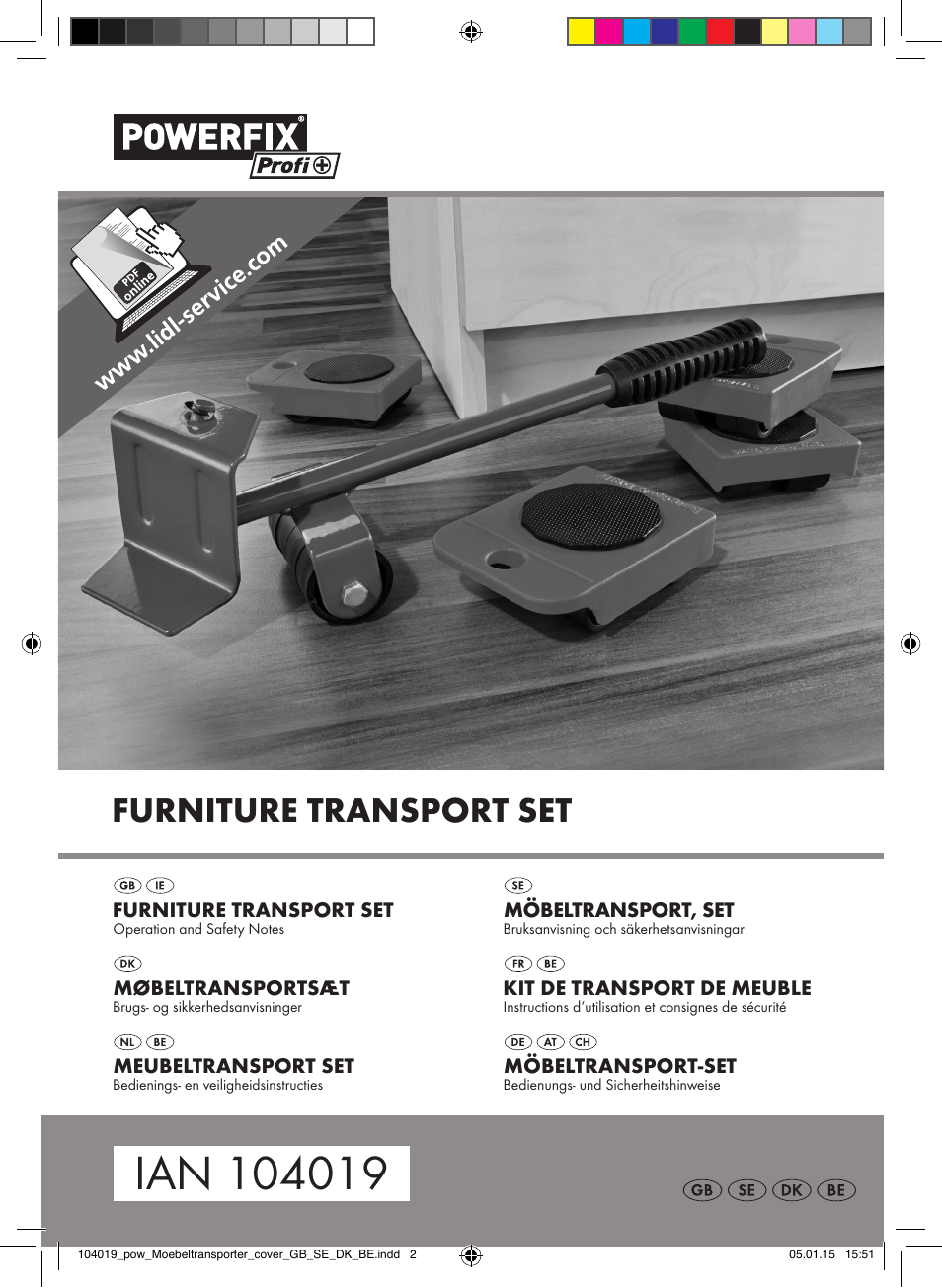 Powerfix FURNITURE TRANSPORT SET User Manual | 25 pages