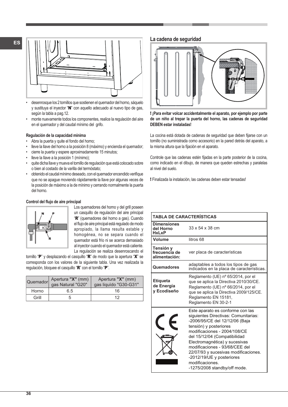 La cadena de seguridad | Hotpoint Ariston CP97SG1 /HA S User Manual | Page 36 / 52