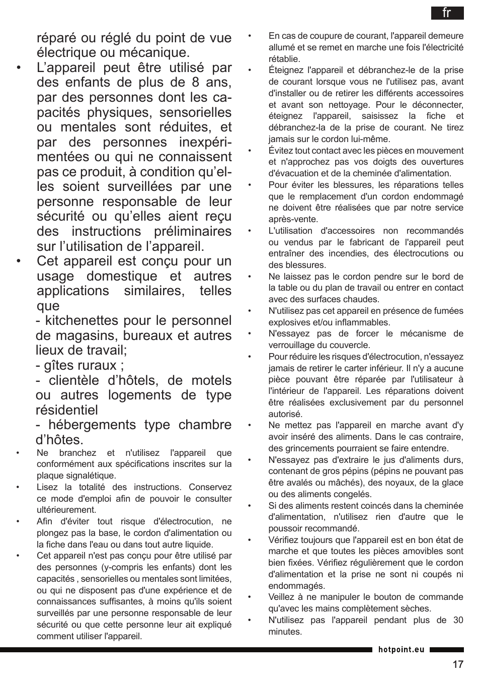 Hotpoint Ariston SJ 4010 FSL0 User Manual | Page 17 / 64