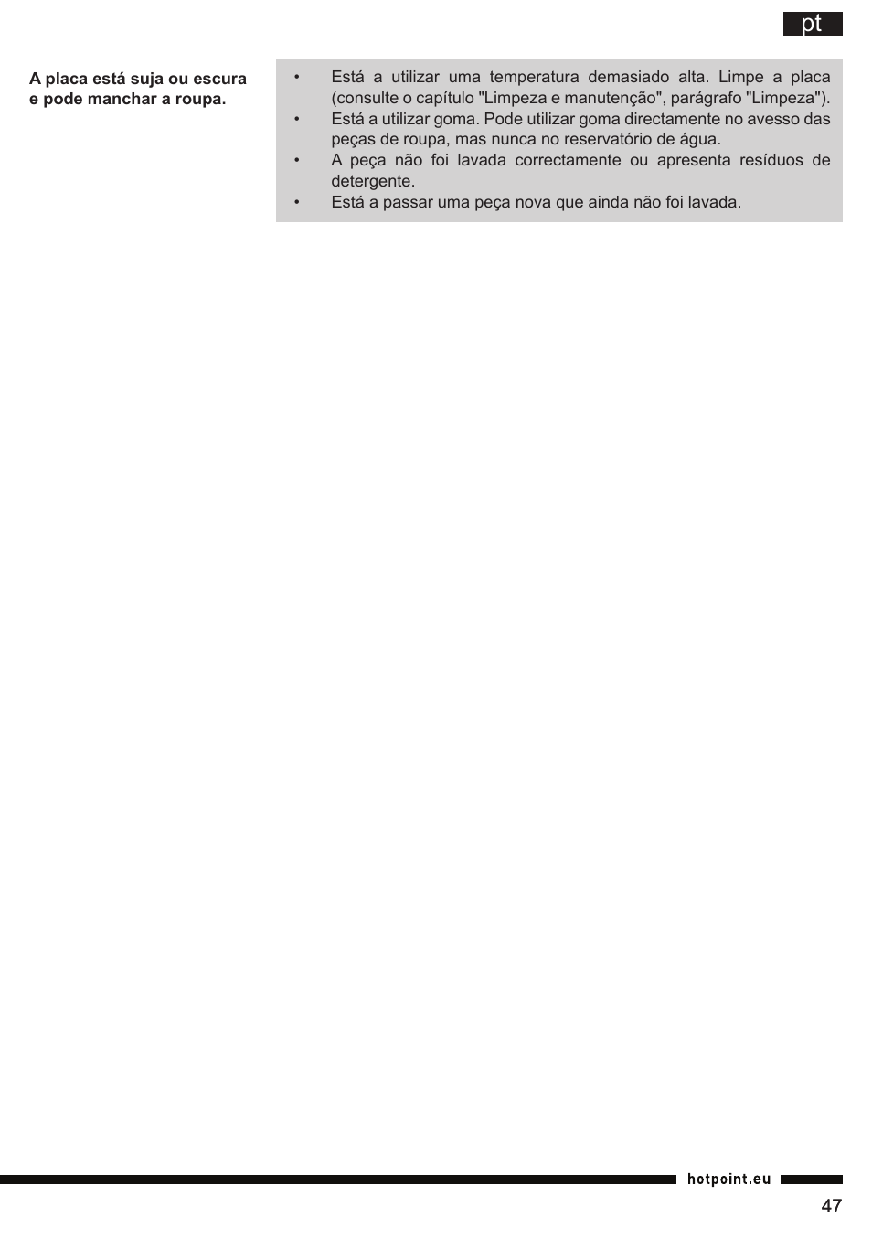 Hotpoint Ariston II E75 AA0 User Manual | Page 47 / 68