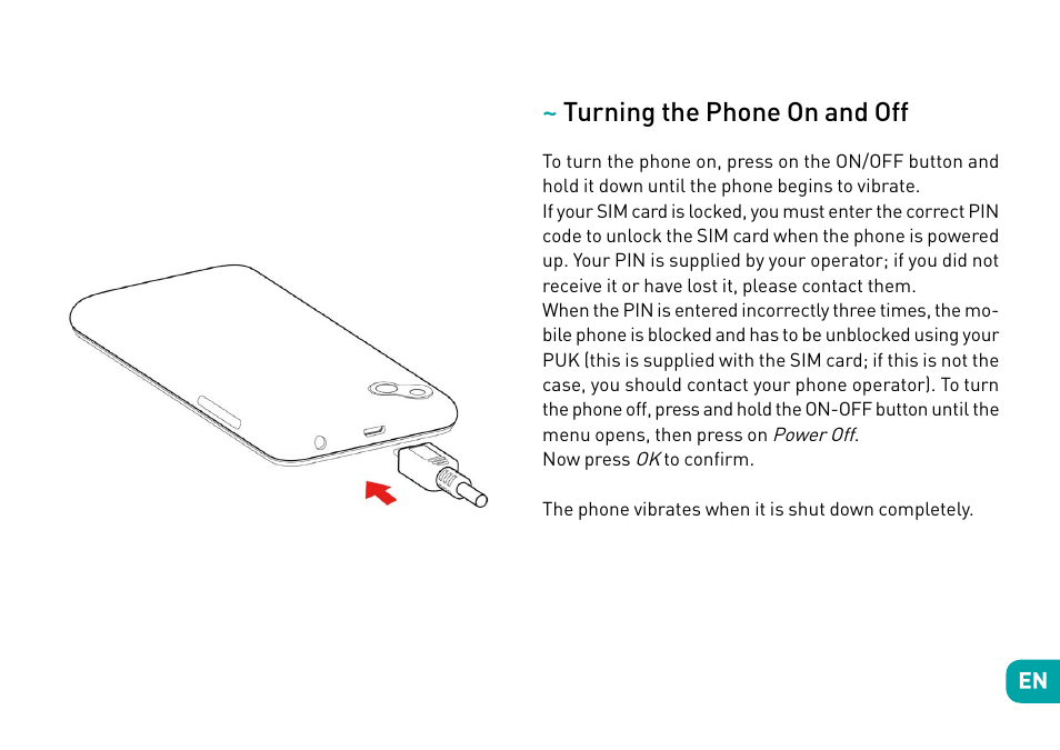 Turning the phone on and off | Wiko Sunny User Manual | Page 10 / 292