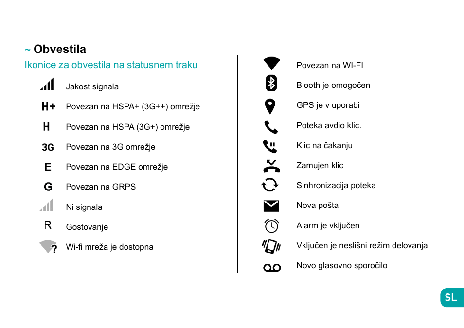 Obvestila | Wiko Sunny User Manual | Page 234 / 292