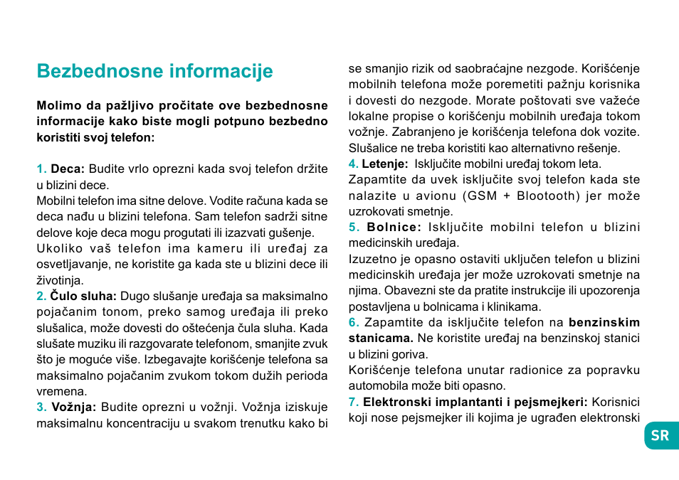 Bezbednosne informacije | Wiko Sunny User Manual | Page 259 / 292
