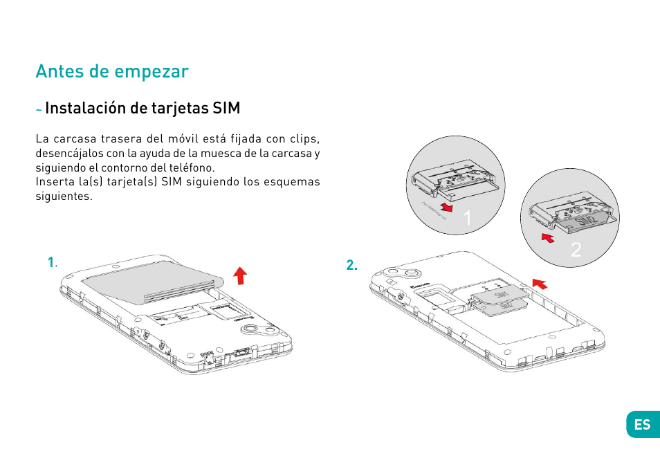 Antes de empezar, Instalación de tarjetas sim | Wiko Sunny User Manual | Page 75 / 292