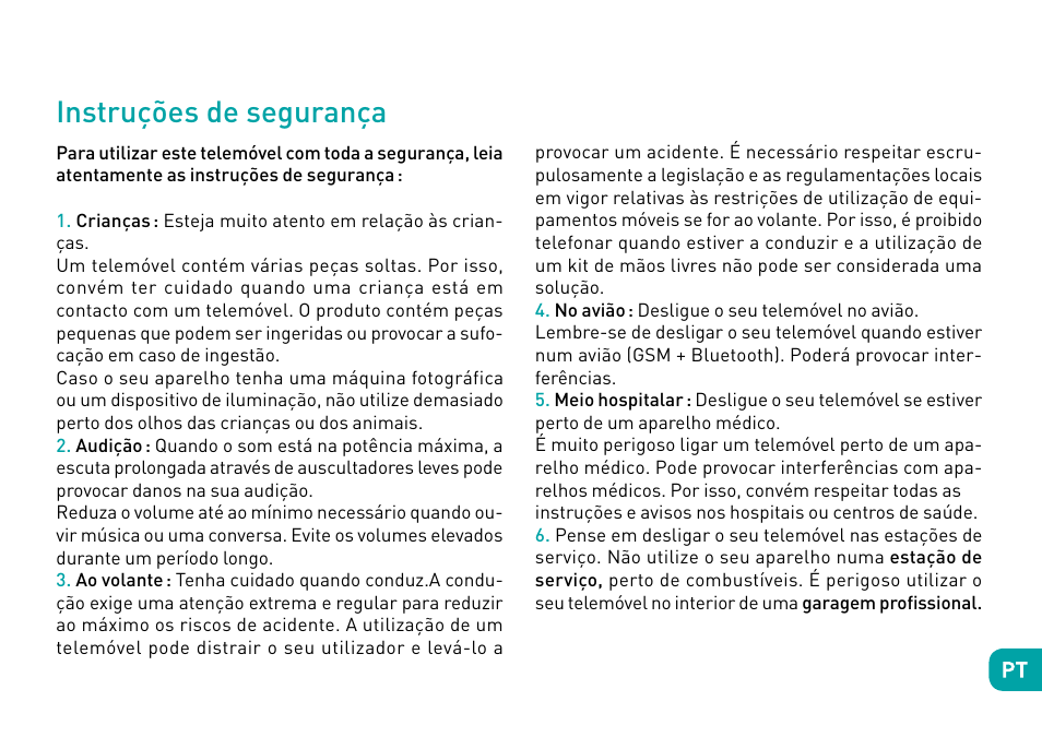 Instruções de segurança | Wiko Robby User Manual | Page 104 / 292