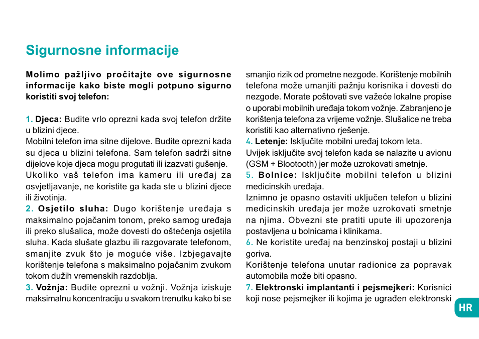 Sigurnosne informacije | Wiko Robby User Manual | Page 214 / 292