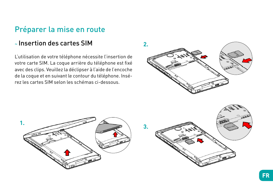 Préparer la mise en route, Insertion des cartes sim | Wiko Robby User Manual | Page 30 / 292